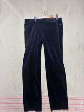 Lilly Pulitzer Black Velour Pull-On Pants Women’s XL Stretch Velvet Lounge Pants